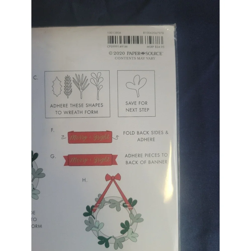 Paper Source Merry And‎ Bright Christmas Wreath Craft Kit 15